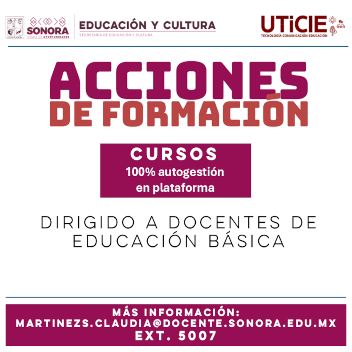 Acciones de Formación: Cursos 100% Autogestivos en Plataforma